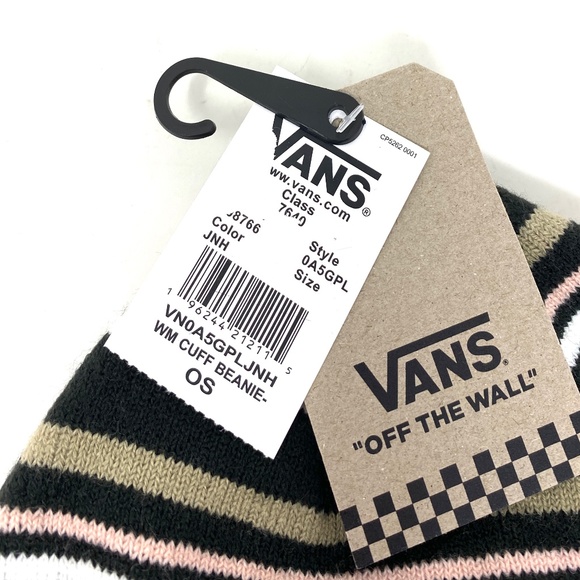 VANS Beanie Multicolor Stripes Knit Hat Unisex One Size VN0A5GPLJNH - Picture 3 of 3